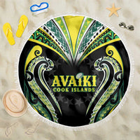 Rugby Cook Islands Avaiki Beach Blanket Black Kuki Airani Tribal Maori Inspired - Polynesian Pride