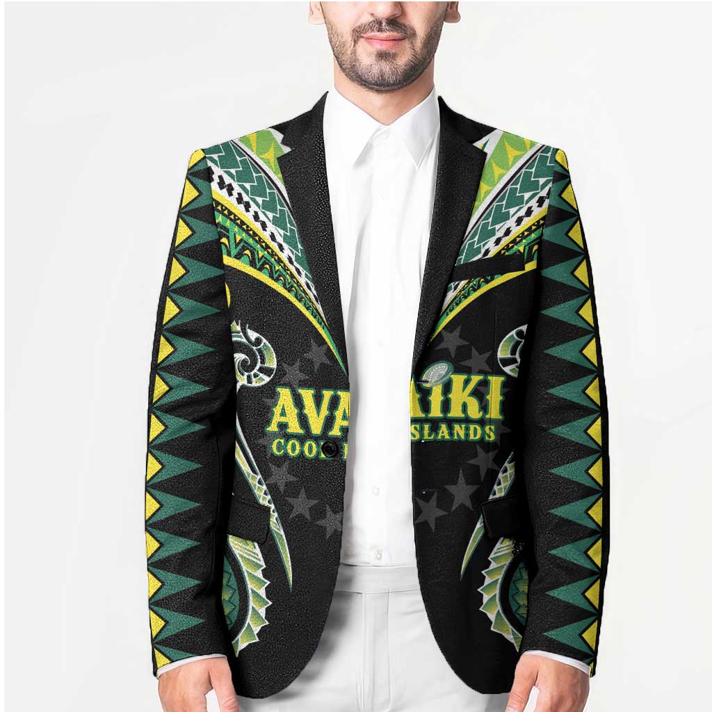 Custom Rugby Cook Islands Avaiki Blazer Black Kuki Airani Tribal Maori Inspired - Polynesian Pride