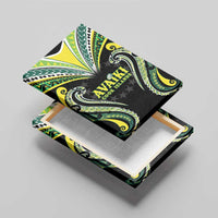 Rugby Cook Islands Avaiki Canvas Wall Art Black Kuki Airani Tribal Maori Inspired - Polynesian Pride