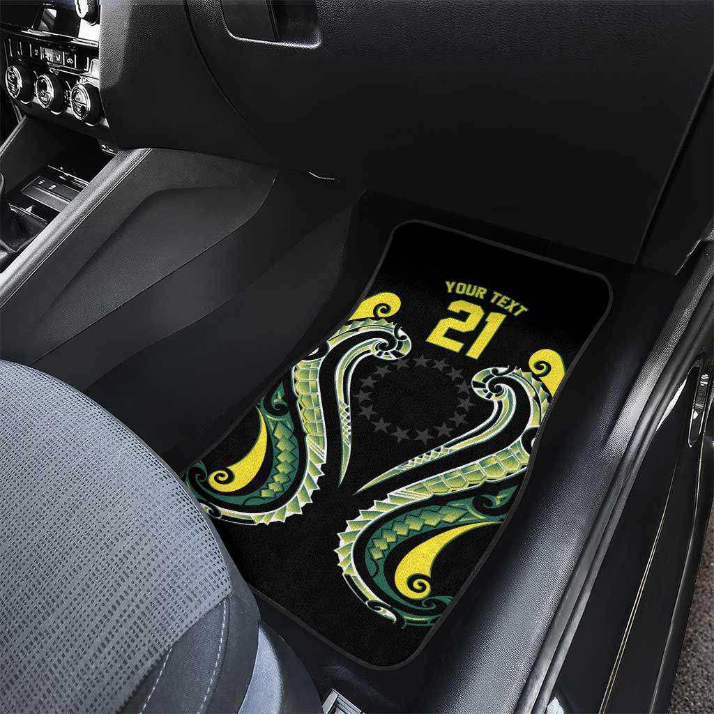 Custom Rugby Cook Islands Avaiki Car Mats Black Kuki Airani Tribal Maori Inspired LT9 - Polynesian Pride