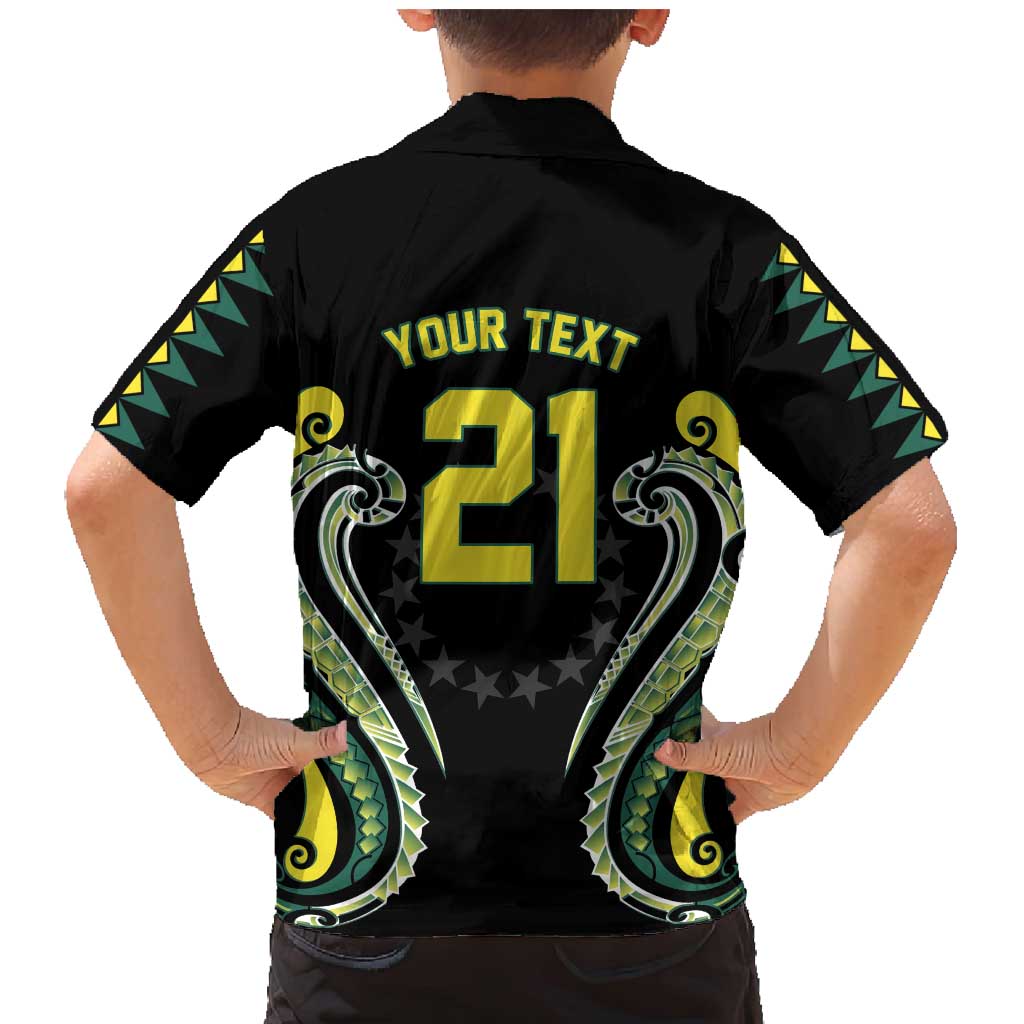 Custom Rugby Cook Islands Avaiki Family Matching Mermaid Dress and Hawaiian Shirt Black Kuki Airani Tribal Maori Inspired - Polynesian Pride