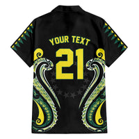 Custom Rugby Cook Islands Avaiki Family Matching Off The Shoulder Long Sleeve Dress and Hawaiian Shirt Black Kuki Airani Tribal Maori Inspired - Polynesian Pride