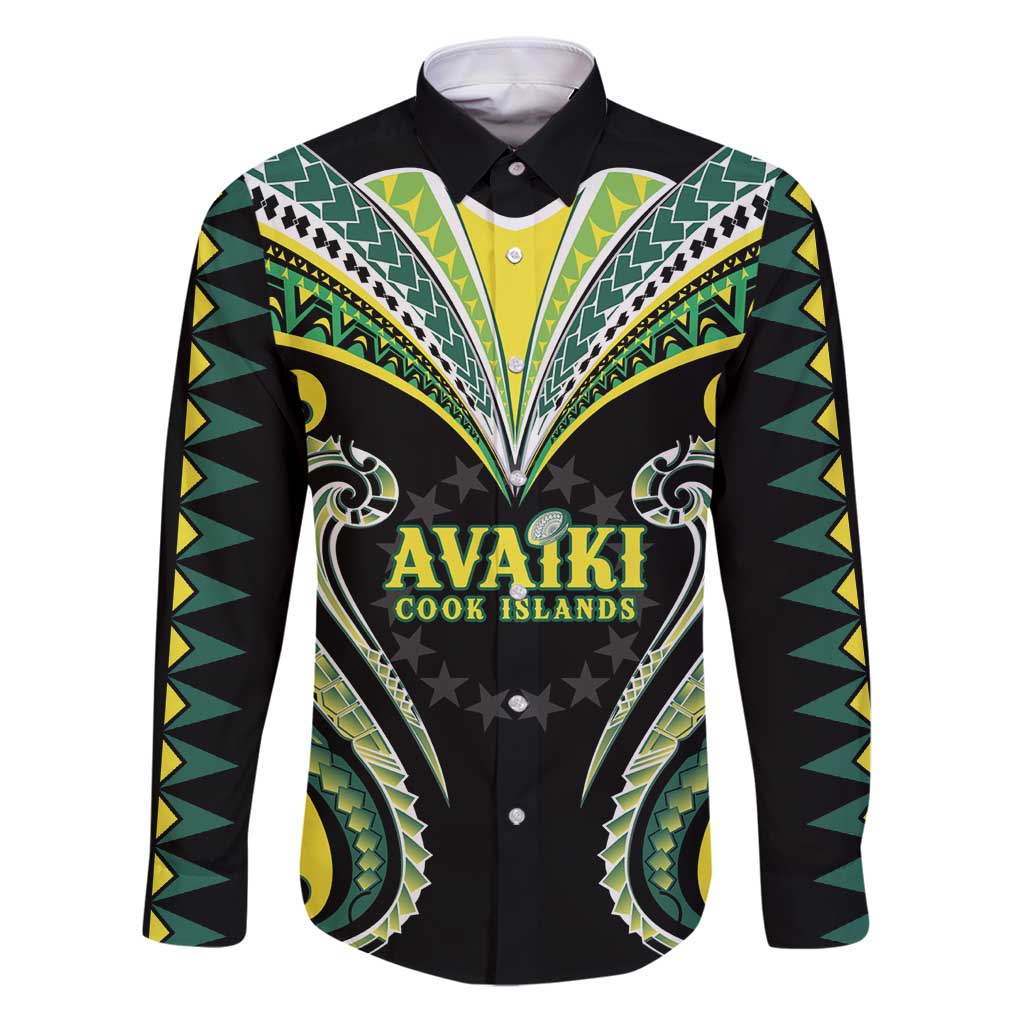Custom Rugby Cook Islands Avaiki Family Matching Puletasi and Hawaiian Shirt Black Kuki Airani Tribal Maori Inspired - Polynesian Pride