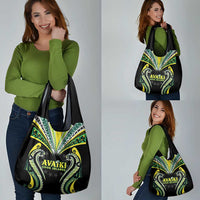 Rugby Cook Islands Avaiki Grocery Bag Black Kuki Airani Tribal Maori Inspired - Polynesian Pride