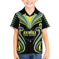 Custom Rugby Cook Islands Avaiki Hawaiian Shirt Black Kuki Airani Tribal Maori Inspired - Polynesian Pride