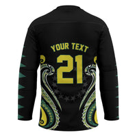 Custom Rugby Cook Islands Avaiki Hockey Jersey Black Kuki Airani Tribal Maori Inspired - Polynesian Pride