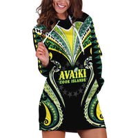 Custom Rugby Cook Islands Avaiki Hoodie Dress Black Kuki Airani Tribal Maori Inspired - Polynesian Pride