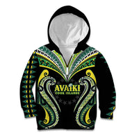 Custom Rugby Cook Islands Avaiki Kid Hoodie Black Kuki Airani Tribal Maori Inspired - Polynesian Pride