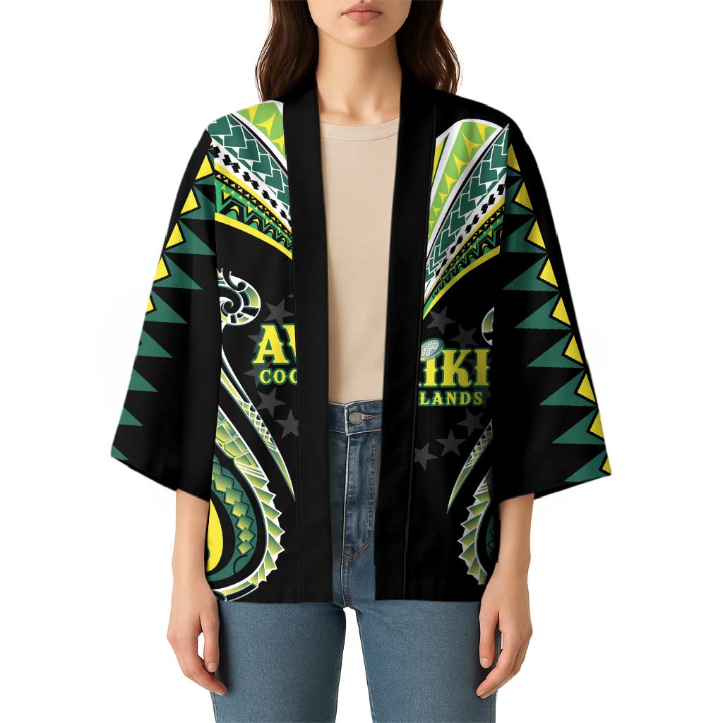 Custom Rugby Cook Islands Avaiki Kimono Black Kuki Airani Tribal Maori Inspired - Polynesian Pride