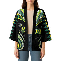 Custom Rugby Cook Islands Avaiki Kimono Black Kuki Airani Tribal Maori Inspired - Polynesian Pride