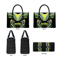 Rugby Cook Islands Avaiki Leather Bag Black Kuki Airani Tribal Maori Inspired - Polynesian Pride