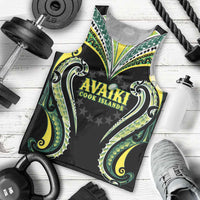 Custom Rugby Cook Islands Avaiki Men Tank Top Black Kuki Airani Tribal Maori Inspired - Polynesian Pride