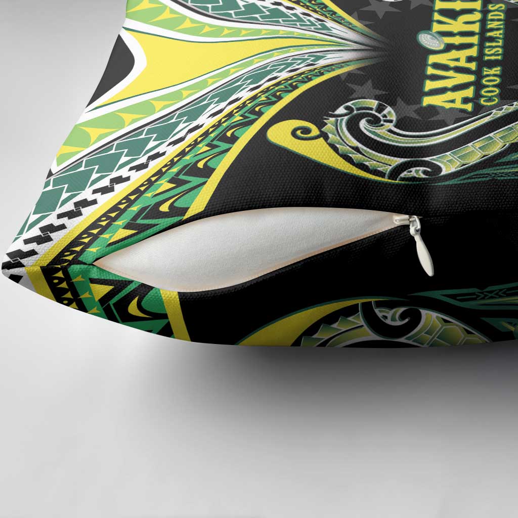 Rugby Cook Islands Avaiki Pillow Cover Black Kuki Airani Tribal Maori Inspired - Polynesian Pride