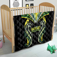Rugby Cook Islands Avaiki Quilt Black Kuki Airani Tribal Maori Inspired - Polynesian Pride