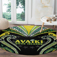 Rugby Cook Islands Avaiki Round Carpet Black Kuki Airani Tribal Maori Inspired - Polynesian Pride