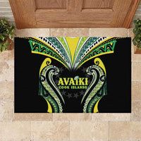 Rugby Cook Islands Avaiki Rubber Doormat Black Kuki Airani Tribal Maori Inspired - Polynesian Pride