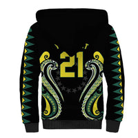 Custom Rugby Cook Islands Avaiki Sherpa Hoodie Black Kuki Airani Tribal Maori Inspired - Polynesian Pride