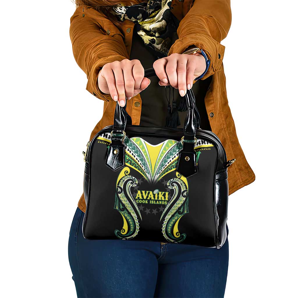 Rugby Cook Islands Avaiki Shoulder Handbag Black Kuki Airani Tribal Maori Inspired - Polynesian Pride