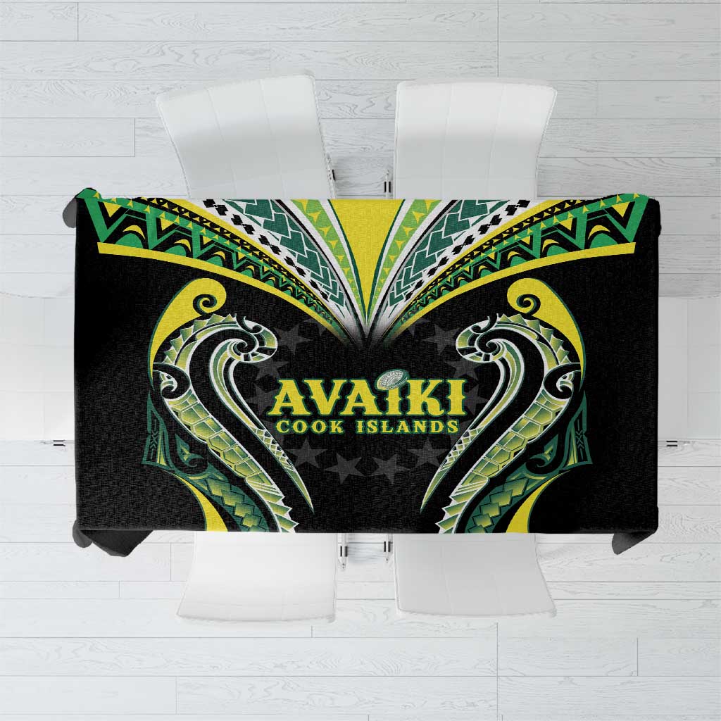 Rugby Cook Islands Avaiki Tablecloth Black Kuki Airani Tribal Maori Inspired LT9 Black - Polynesian Pride