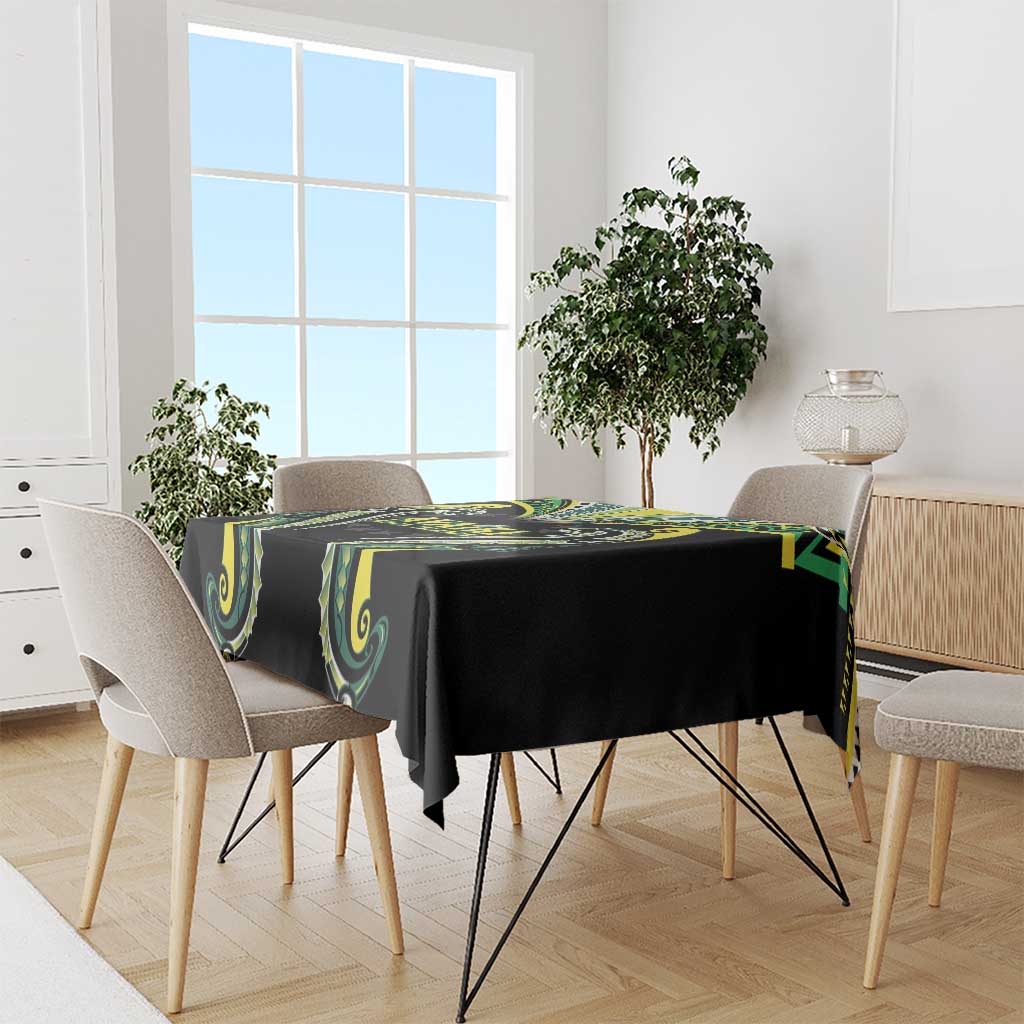 Rugby Cook Islands Avaiki Tablecloth Black Kuki Airani Tribal Maori Inspired LT9 - Polynesian Pride