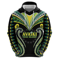 Custom Rugby Cook Islands Avaiki Zip Hoodie Black Kuki Airani Tribal Maori Inspired - Polynesian Pride
