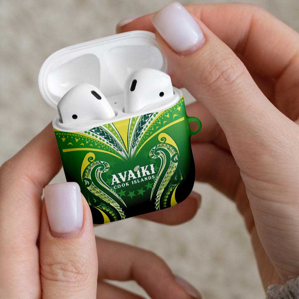 Rugby Cook Islands Avaiki AirPods Case Green Kuki Airani Tribal Maori Inspired - Polynesian Pride