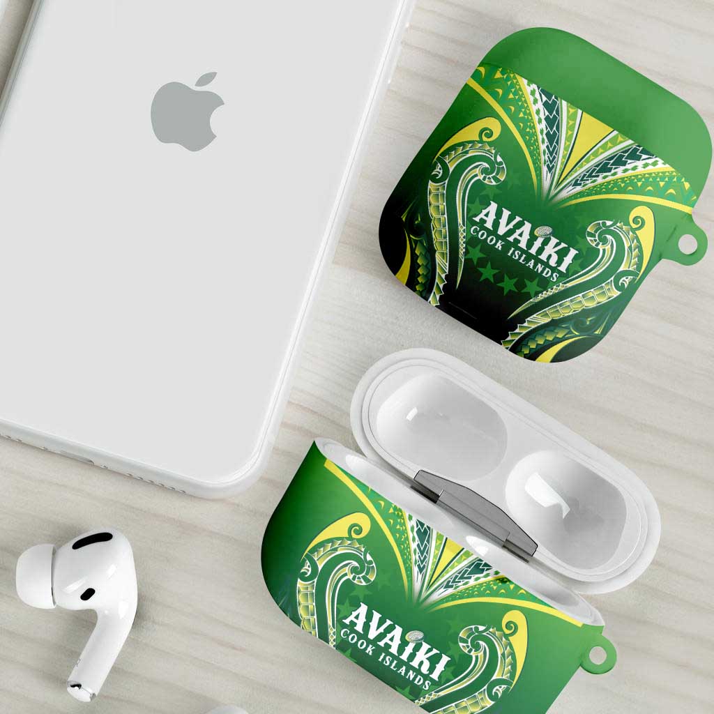 Rugby Cook Islands Avaiki AirPods Case Green Kuki Airani Tribal Maori Inspired - Polynesian Pride