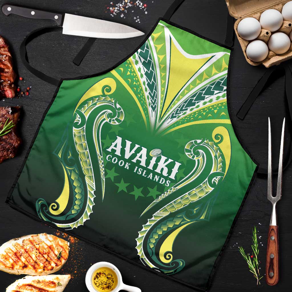 Rugby Cook Islands Avaiki Apron Green Kuki Airani Tribal Maori Inspired - Polynesian Pride