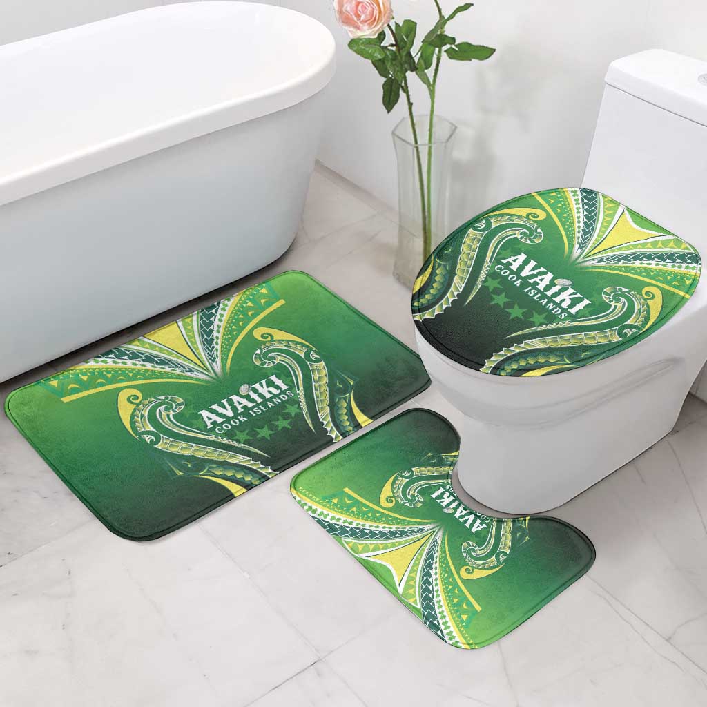 Rugby Cook Islands Avaiki Bathroom Set Green Kuki Airani Tribal Maori Inspired - Polynesian Pride