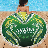 Rugby Cook Islands Avaiki Beach Blanket Green Kuki Airani Tribal Maori Inspired - Polynesian Pride