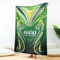 Rugby Cook Islands Avaiki Blanket Green Kuki Airani Tribal Maori Inspired - Polynesian Pride