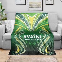 Rugby Cook Islands Avaiki Blanket Green Kuki Airani Tribal Maori Inspired - Polynesian Pride