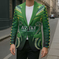 Custom Rugby Cook Islands Avaiki Blazer Green Kuki Airani Tribal Maori Inspired - Polynesian Pride