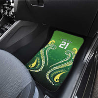 Custom Rugby Cook Islands Avaiki Car Mats Green Kuki Airani Tribal Maori Inspired LT9 - Polynesian Pride