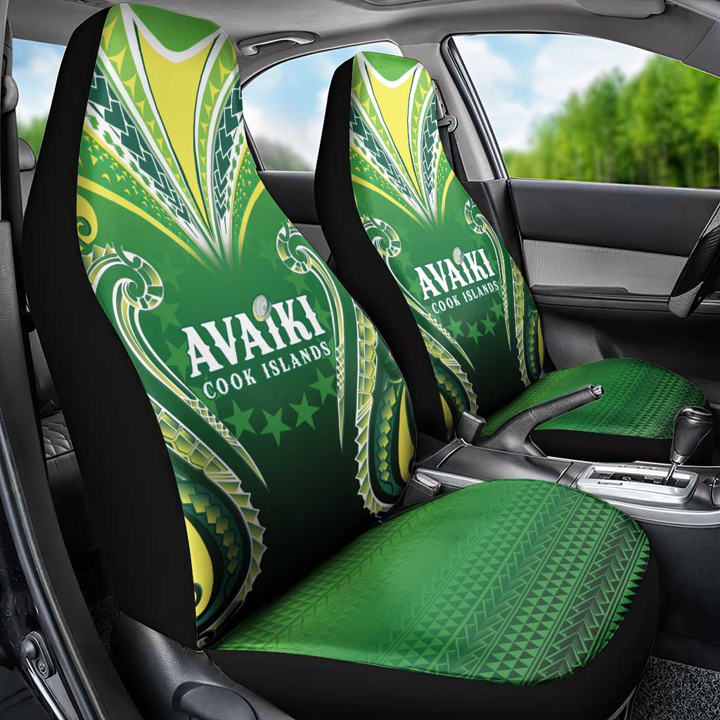 Rugby Cook Islands Avaiki Car Seat Cover Green Kuki Airani Tribal Maori Inspired - Polynesian Pride