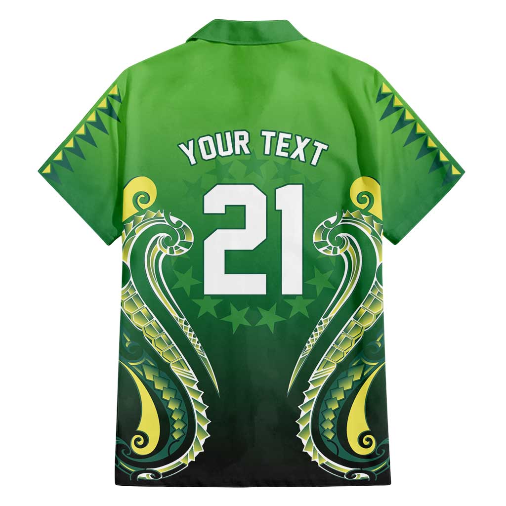 Custom Rugby Cook Islands Avaiki Family Matching Short Sleeve Bodycon Dress and Hawaiian Shirt Green Kuki Airani Tribal Maori Inspired - Polynesian Pride