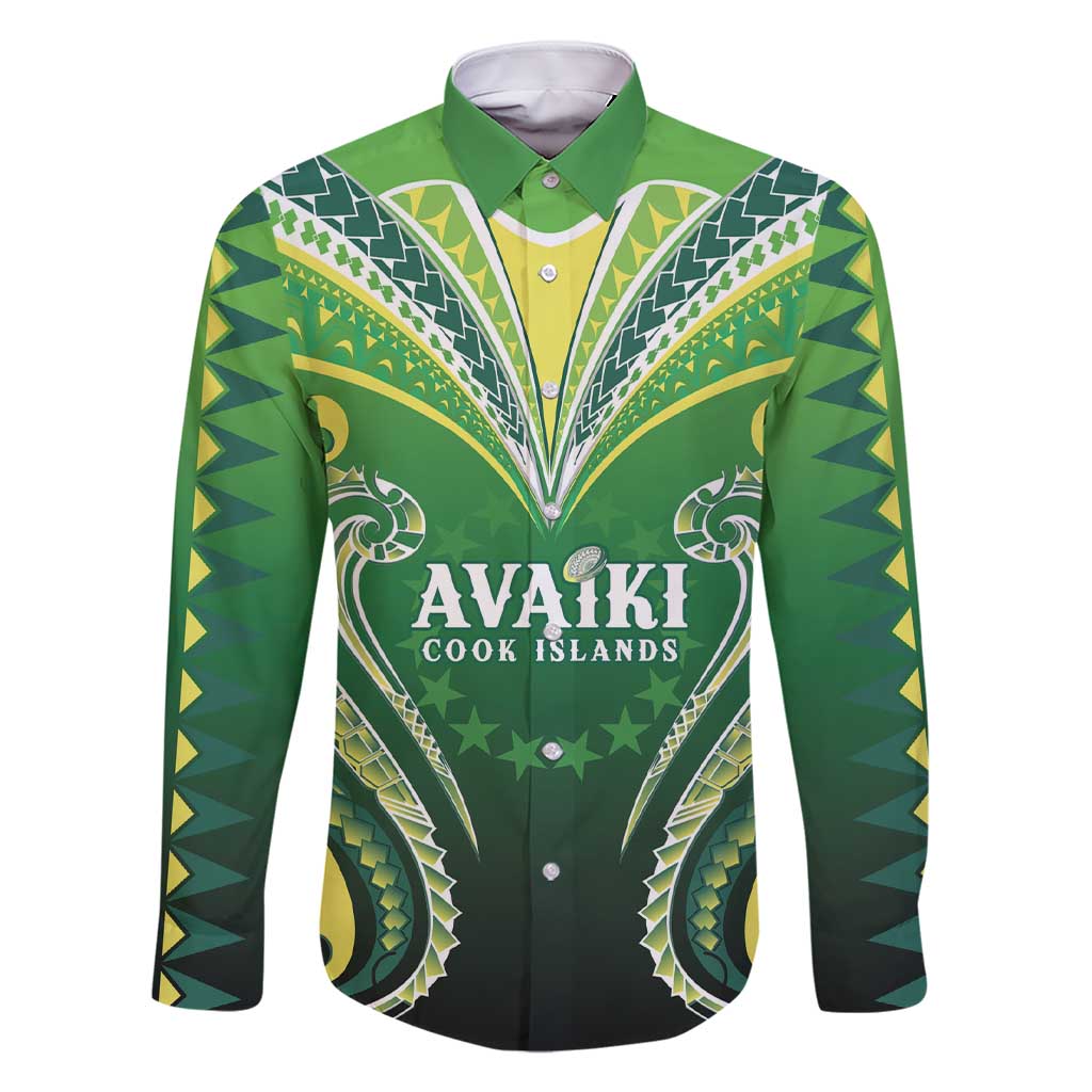 Custom Rugby Cook Islands Avaiki Family Matching Short Sleeve Bodycon Dress and Hawaiian Shirt Green Kuki Airani Tribal Maori Inspired - Polynesian Pride