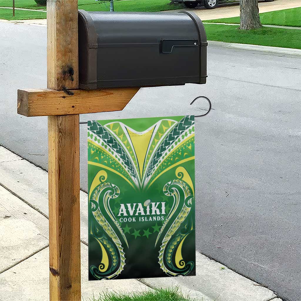 Rugby Cook Islands Avaiki Garden Flag Green Kuki Airani Tribal Maori Inspired - Polynesian Pride