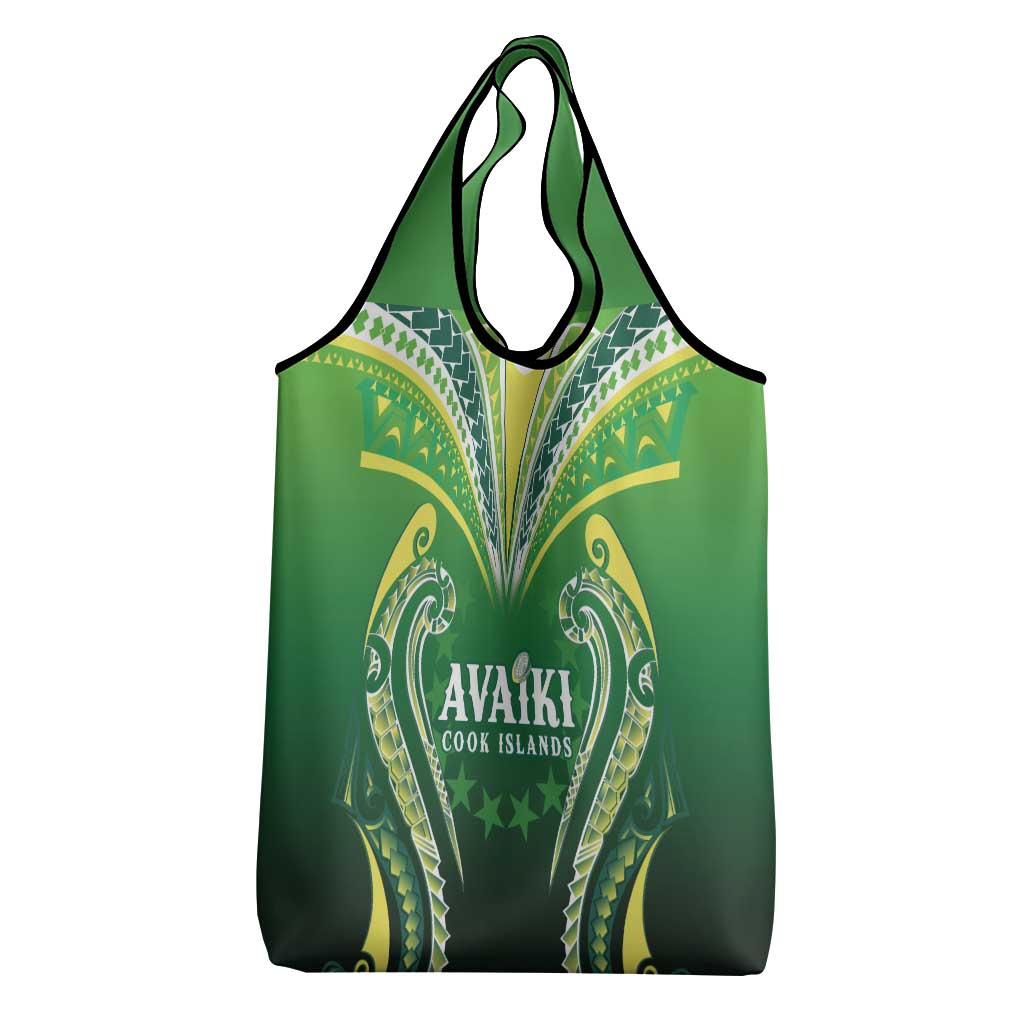 Rugby Cook Islands Avaiki Grocery Bag Green Kuki Airani Tribal Maori Inspired - Polynesian Pride