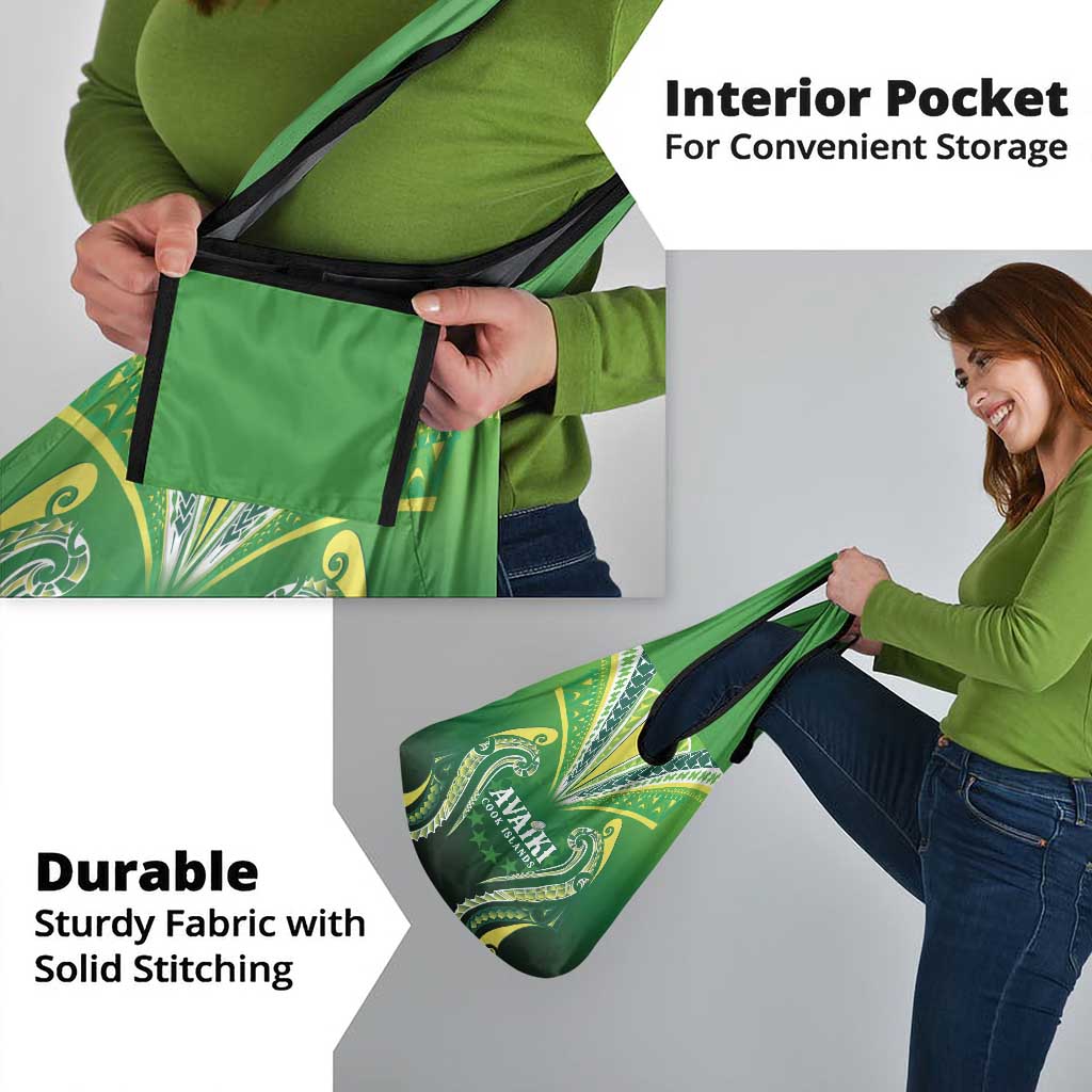 Rugby Cook Islands Avaiki Grocery Bag Green Kuki Airani Tribal Maori Inspired - Polynesian Pride