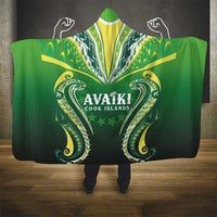 Rugby Cook Islands Avaiki Hooded Blanket Green Kuki Airani Tribal Maori Inspired - Polynesian Pride