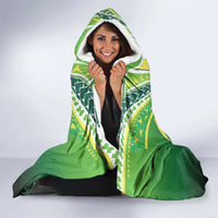 Rugby Cook Islands Avaiki Hooded Blanket Green Kuki Airani Tribal Maori Inspired - Polynesian Pride