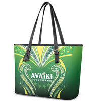 Rugby Cook Islands Avaiki Leather Tote Bag Green Kuki Airani Tribal Maori Inspired - Polynesian Pride