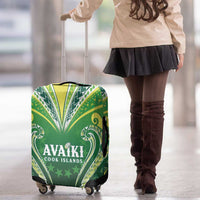 Rugby Cook Islands Avaiki Luggage Cover Green Kuki Airani Tribal Maori Inspired - Polynesian Pride