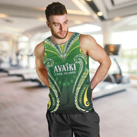 Custom Rugby Cook Islands Avaiki Men Tank Top Green Kuki Airani Tribal Maori Inspired - Polynesian Pride