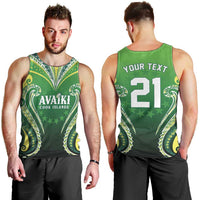 Custom Rugby Cook Islands Avaiki Men Tank Top Green Kuki Airani Tribal Maori Inspired - Polynesian Pride