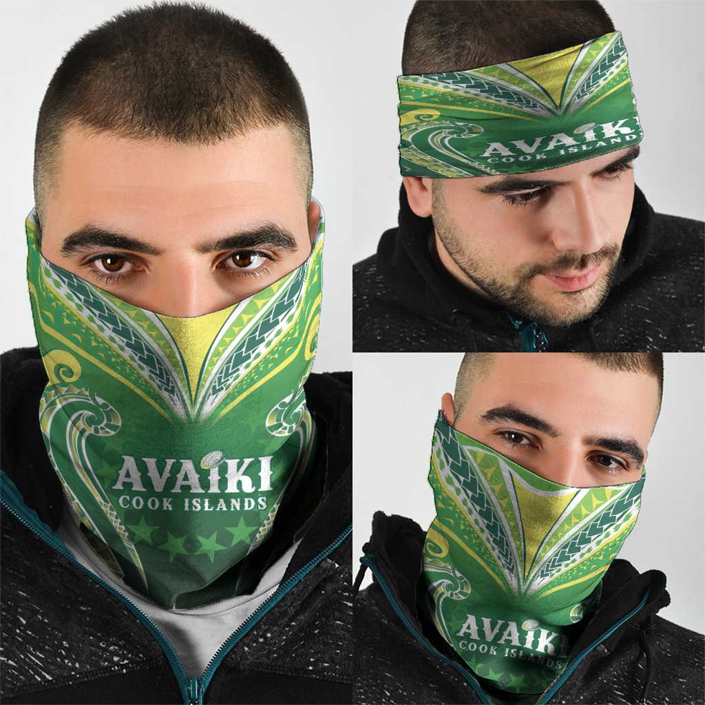 Rugby Cook Islands Avaiki Neck Gaiter Green Kuki Airani Tribal Maori Inspired - Polynesian Pride