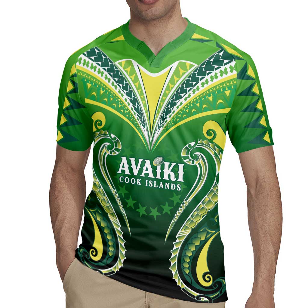 Custom Rugby Cook Islands Avaiki Rugby Jersey Green Kuki Airani Tribal Maori Inspired - Polynesian Pride