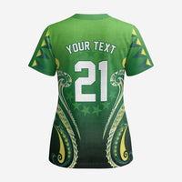Custom Rugby Cook Islands Avaiki Scrub Top Green Kuki Airani Tribal Maori Inspired - Polynesian Pride