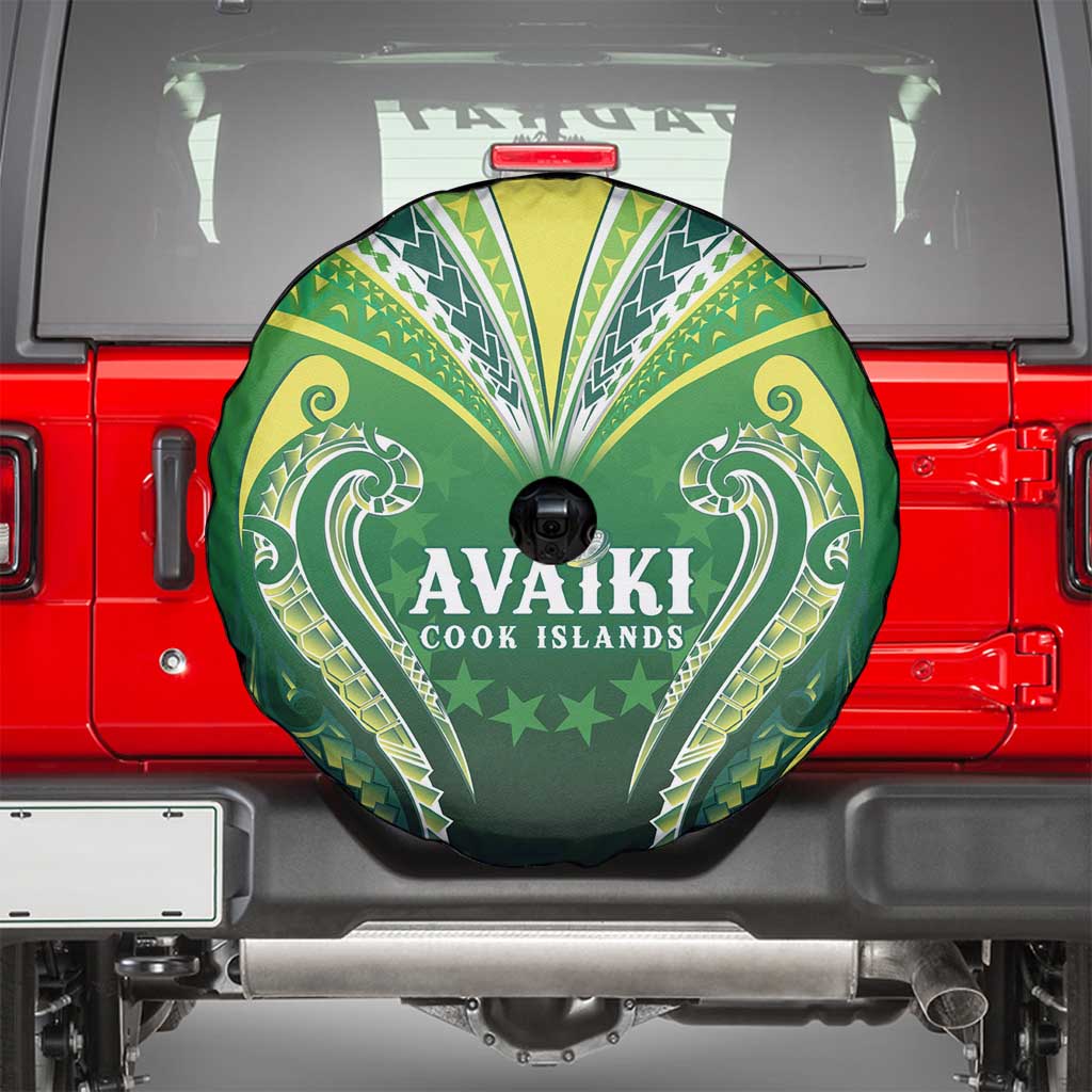 Rugby Cook Islands Avaiki Spare Tire Cover Green Kuki Airani Tribal Maori Inspired - Polynesian Pride